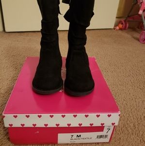 Black Knee Boots with Bows